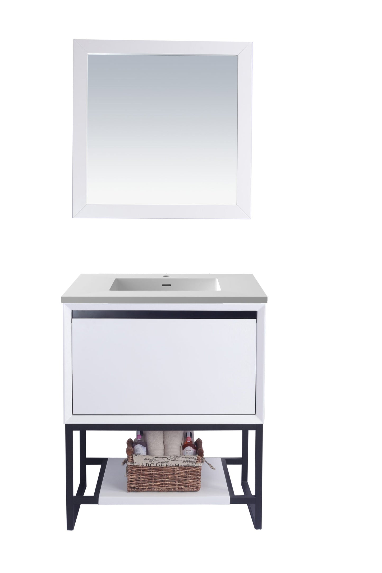 Alto 30" White Bathroom Vanity with Countertop