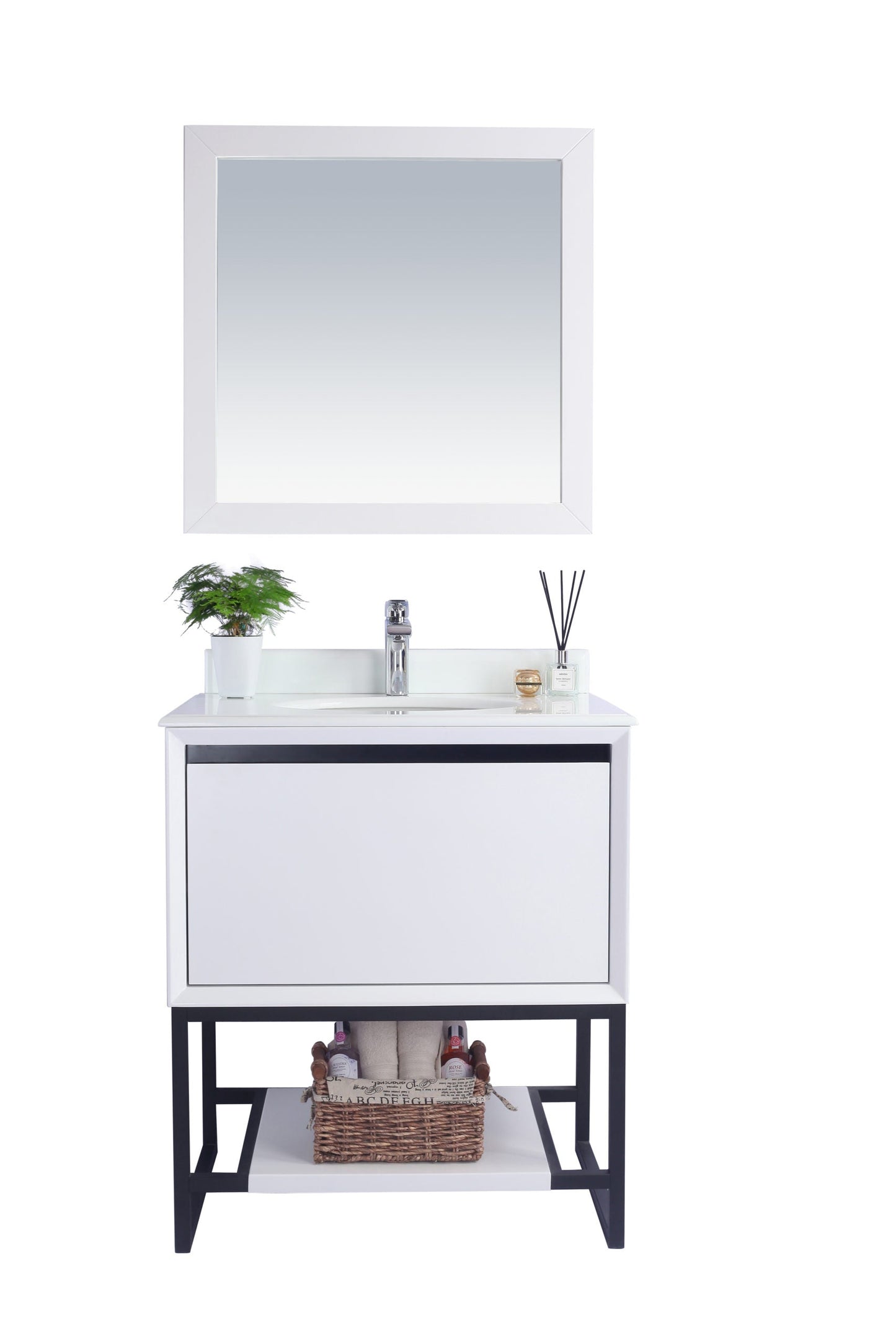 Alto 30" White Bathroom Vanity with Countertop
