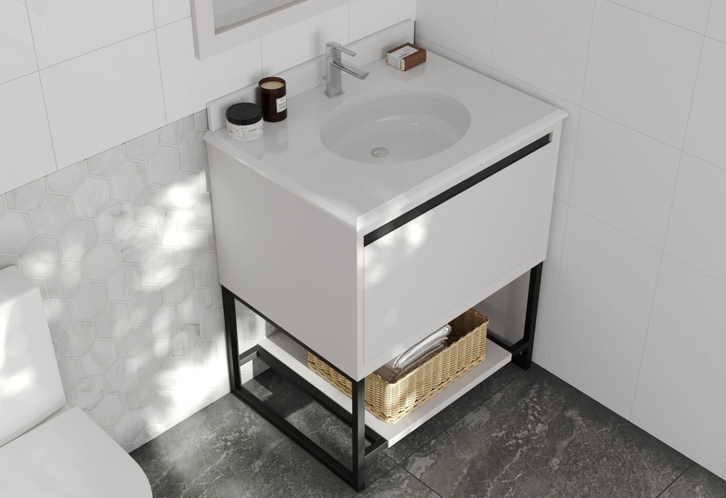 Alto 30" White Bathroom Vanity with Countertop