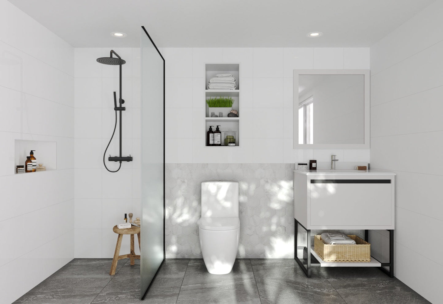 Alto 30" White Bathroom Vanity with Countertop