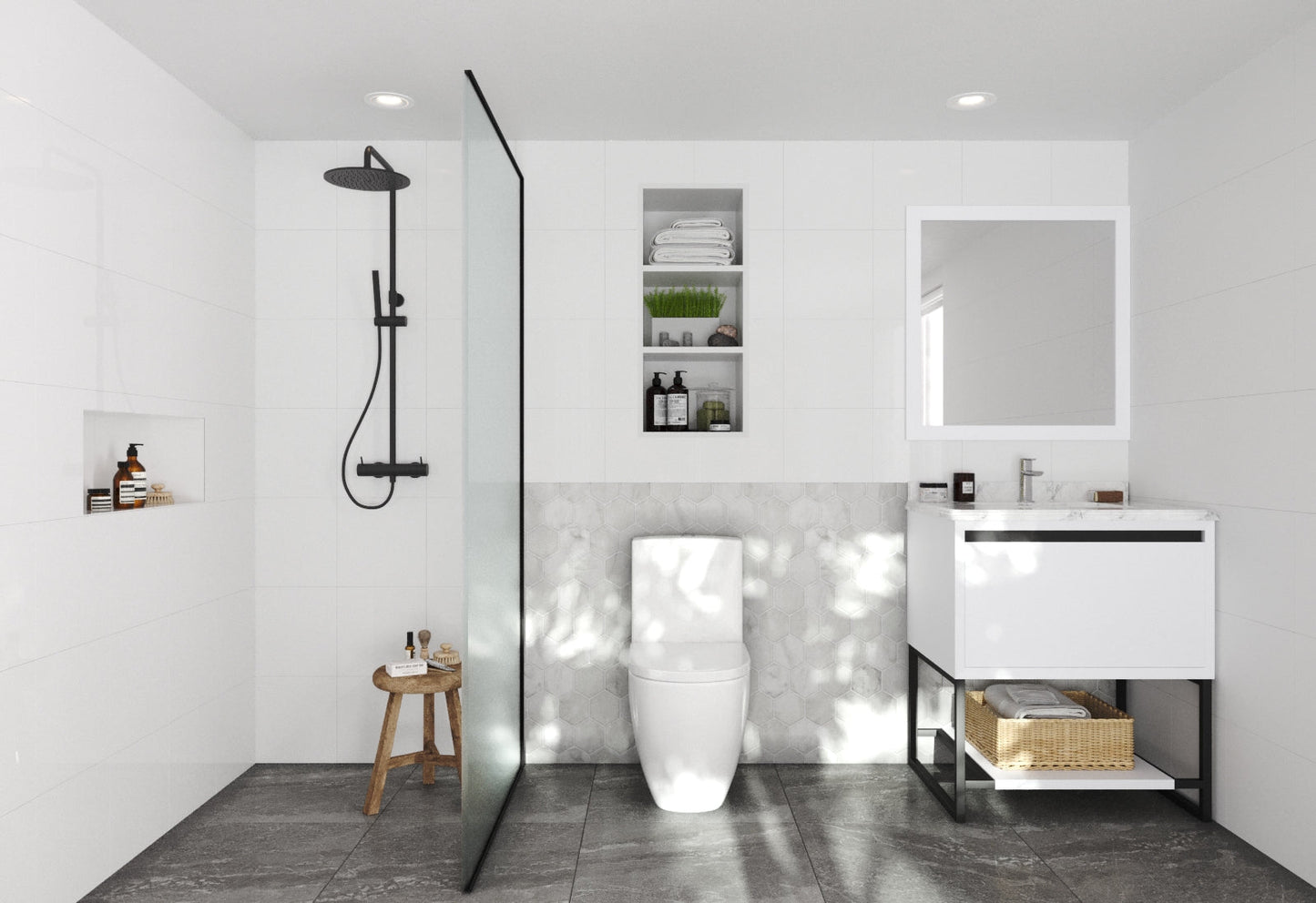 Alto 30" White Bathroom Vanity with Countertop