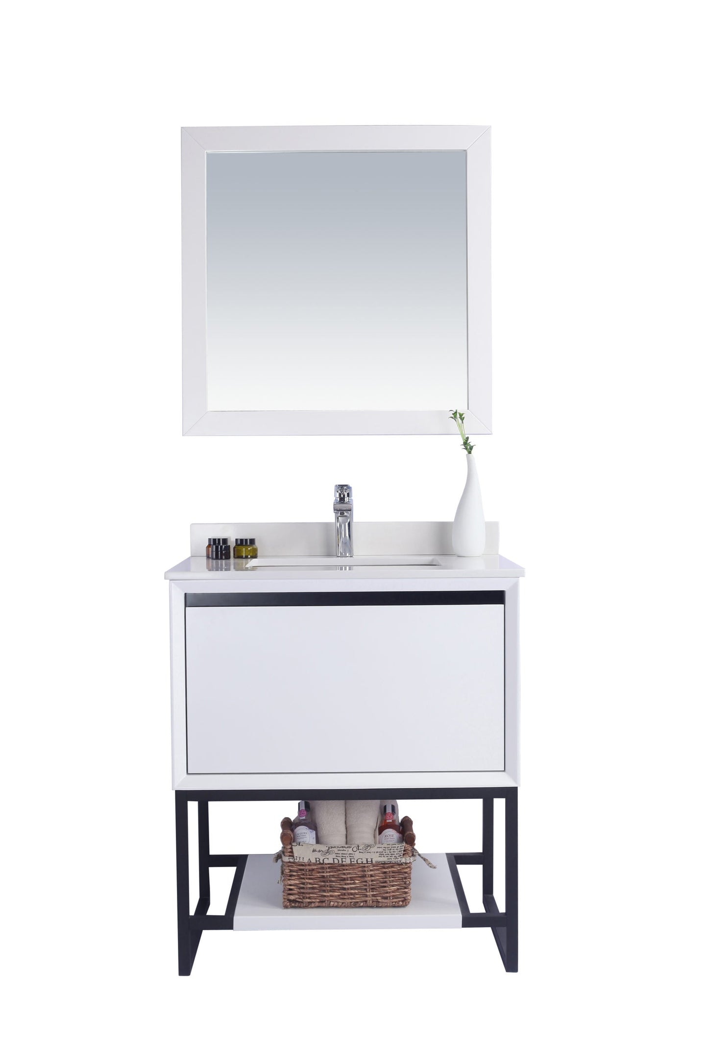 Alto 30" White Bathroom Vanity with Countertop
