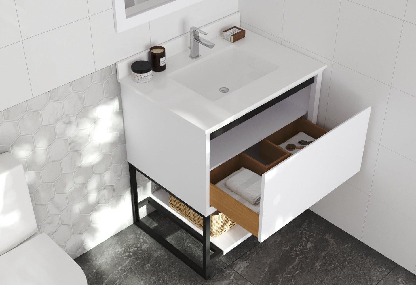 Alto 30" White Bathroom Vanity with Countertop