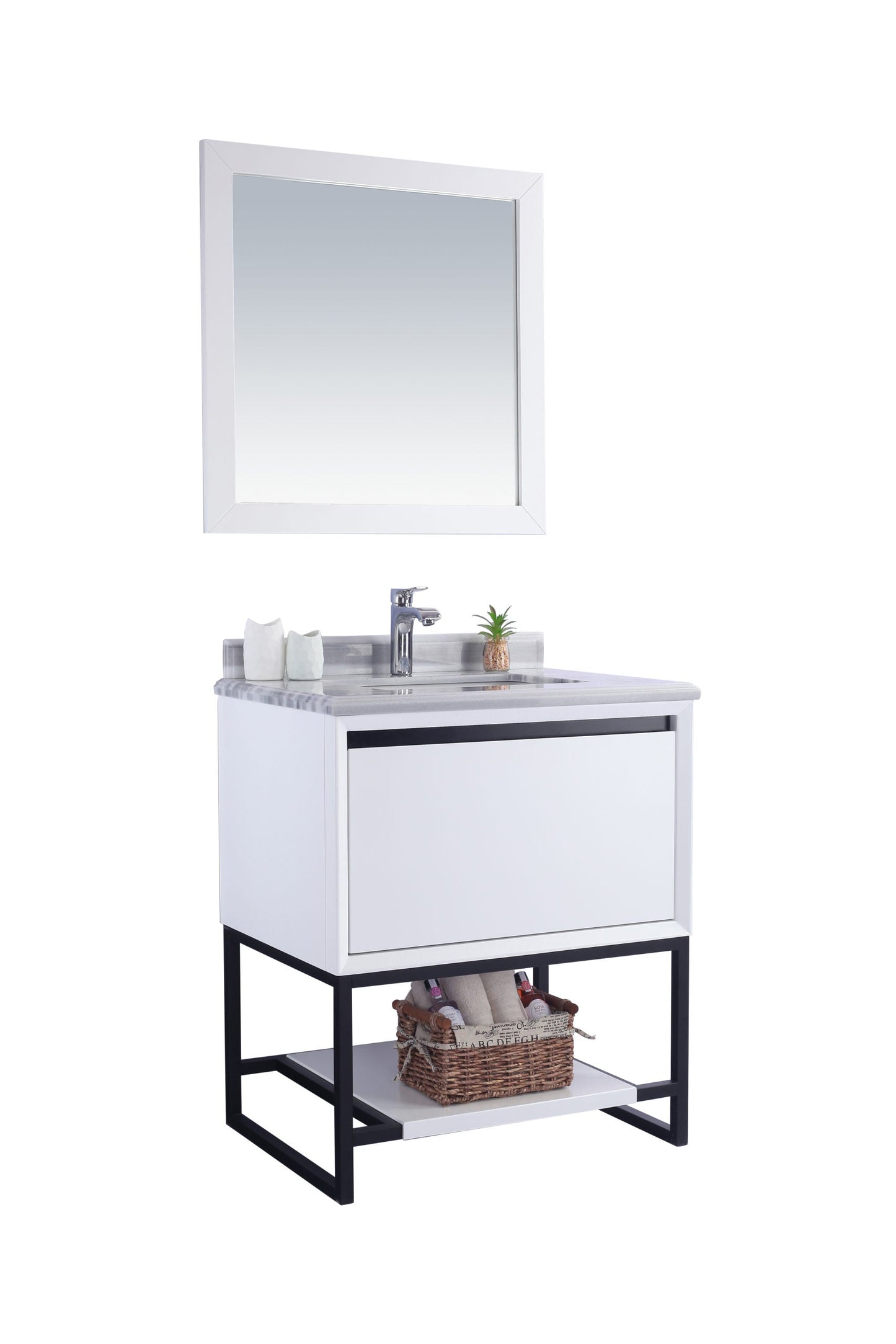 Alto 30" White Bathroom Vanity with Countertop