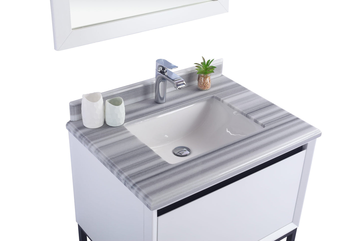 Alto 30" White Bathroom Vanity with Countertop