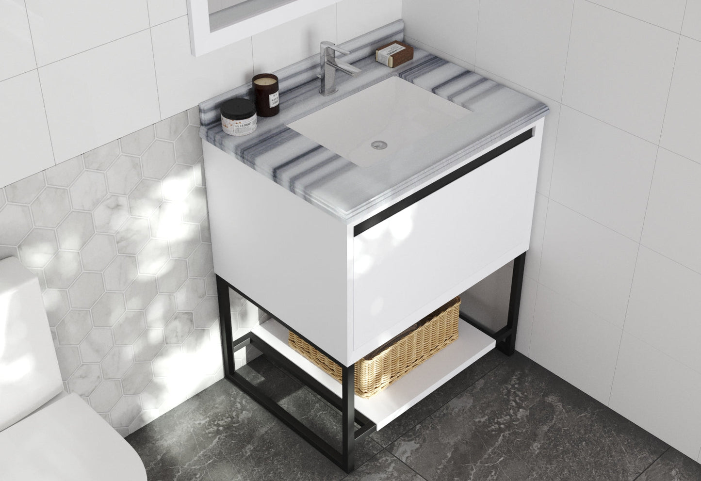 Alto 30" White Bathroom Vanity with Countertop