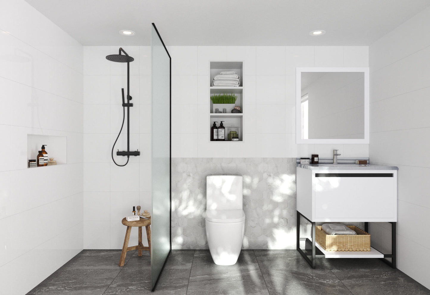 Alto 30" White Bathroom Vanity with Countertop