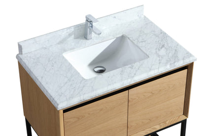Alto 36" California White Oak Bathroom Vanity with Countertop