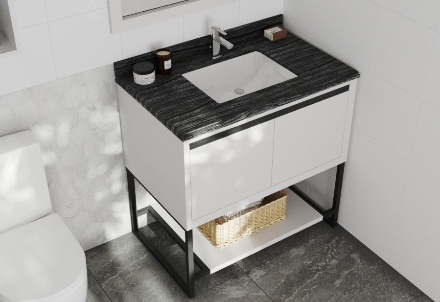 Alto 36" White Bathroom Vanity with Countertop