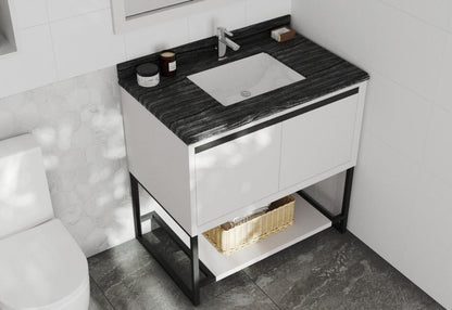 Alto 36" White Bathroom Vanity with Countertop