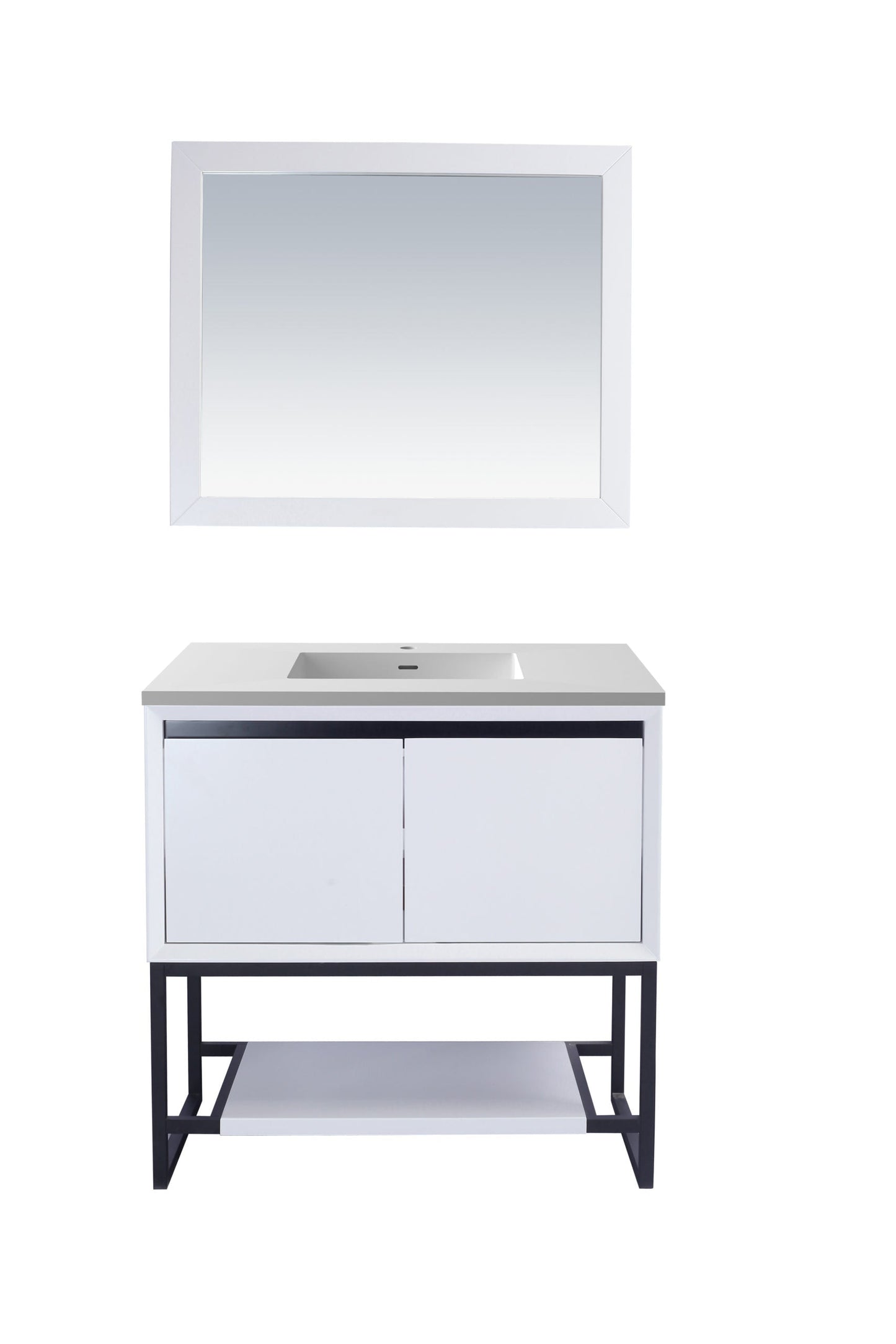Alto 36" White Bathroom Vanity with Countertop
