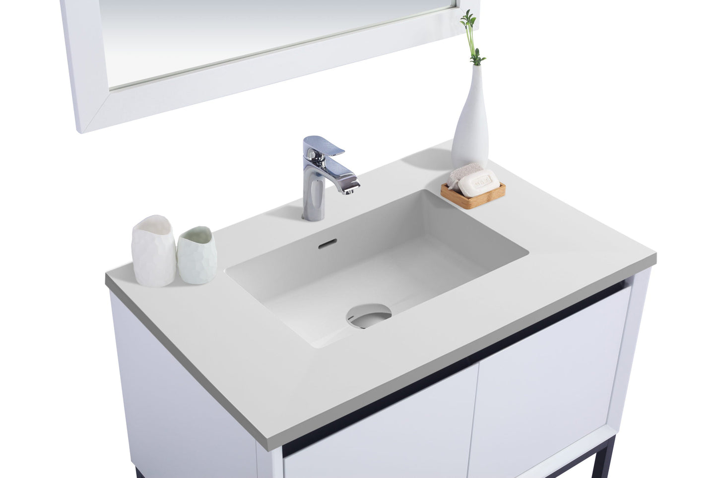 Alto 36" White Bathroom Vanity with Countertop