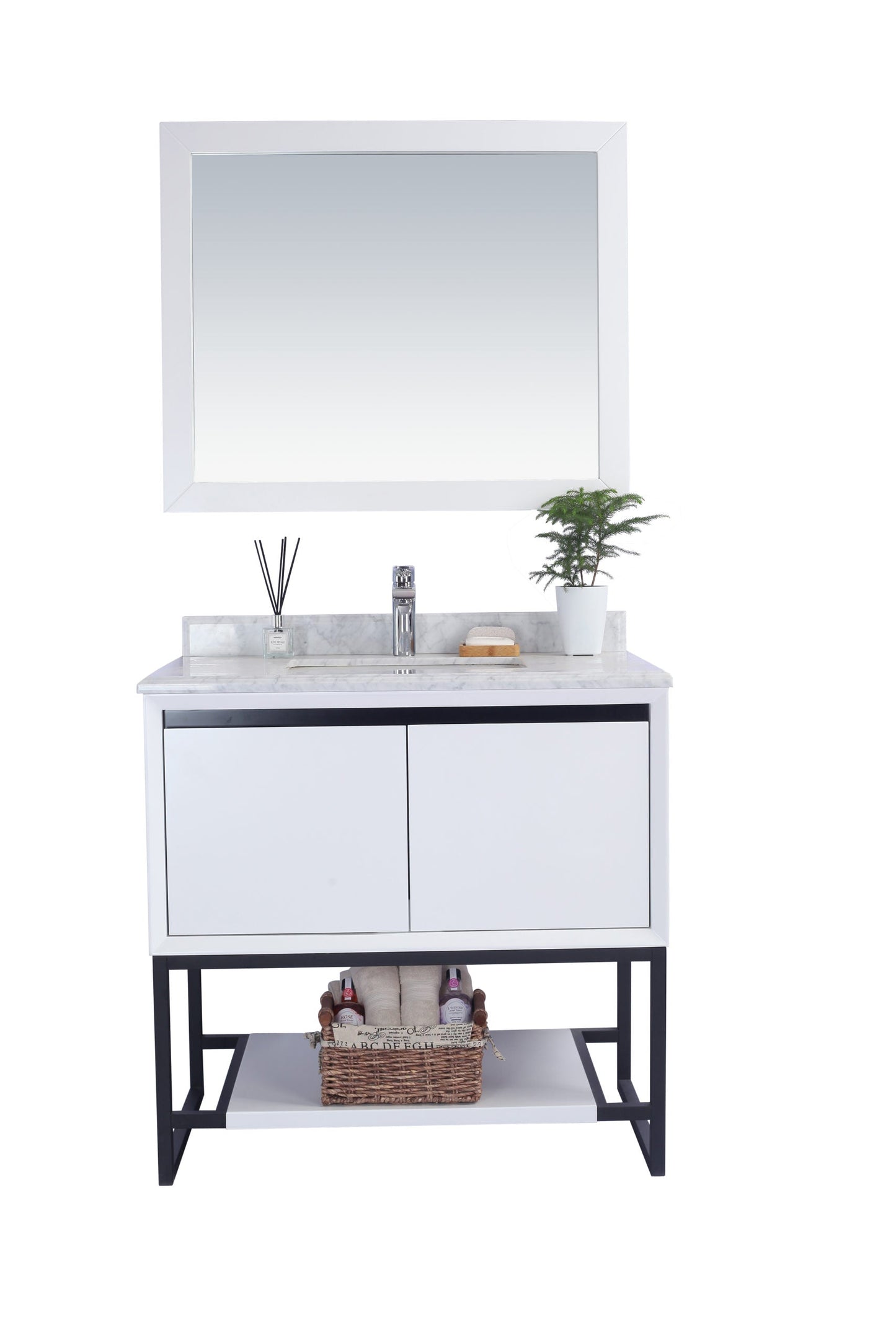 Alto 36" White Bathroom Vanity with Countertop
