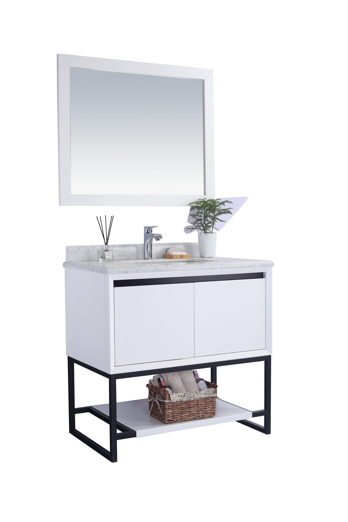 Alto 36" White Bathroom Vanity with Countertop