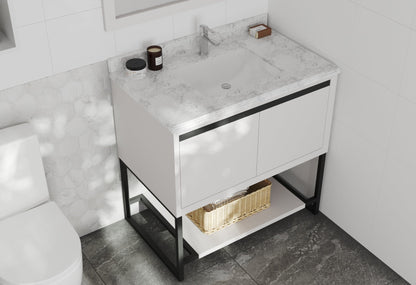 Alto 36" White Bathroom Vanity with Countertop