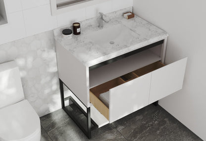 Alto 36" White Bathroom Vanity with Countertop