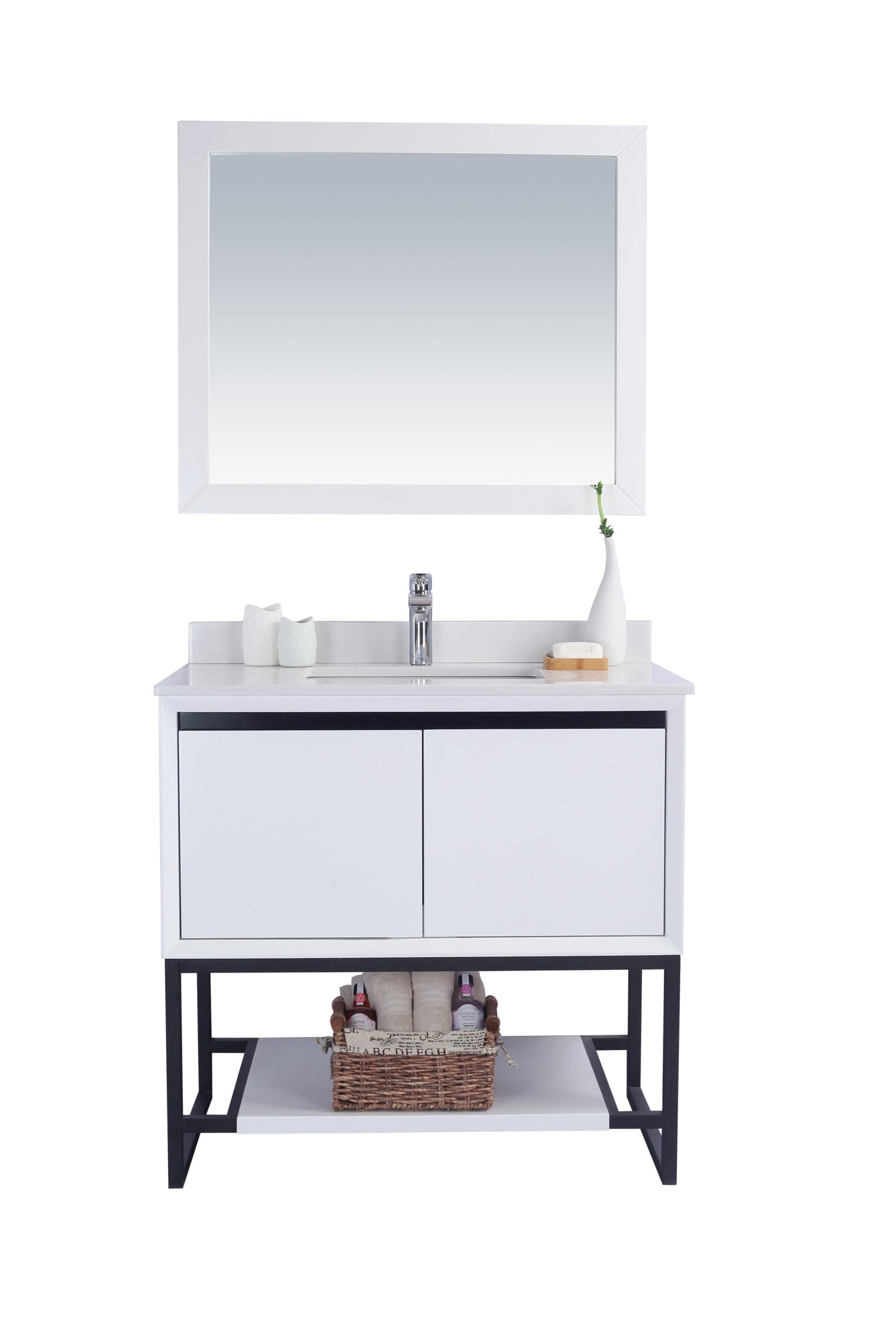 Alto 36" White Bathroom Vanity with Countertop