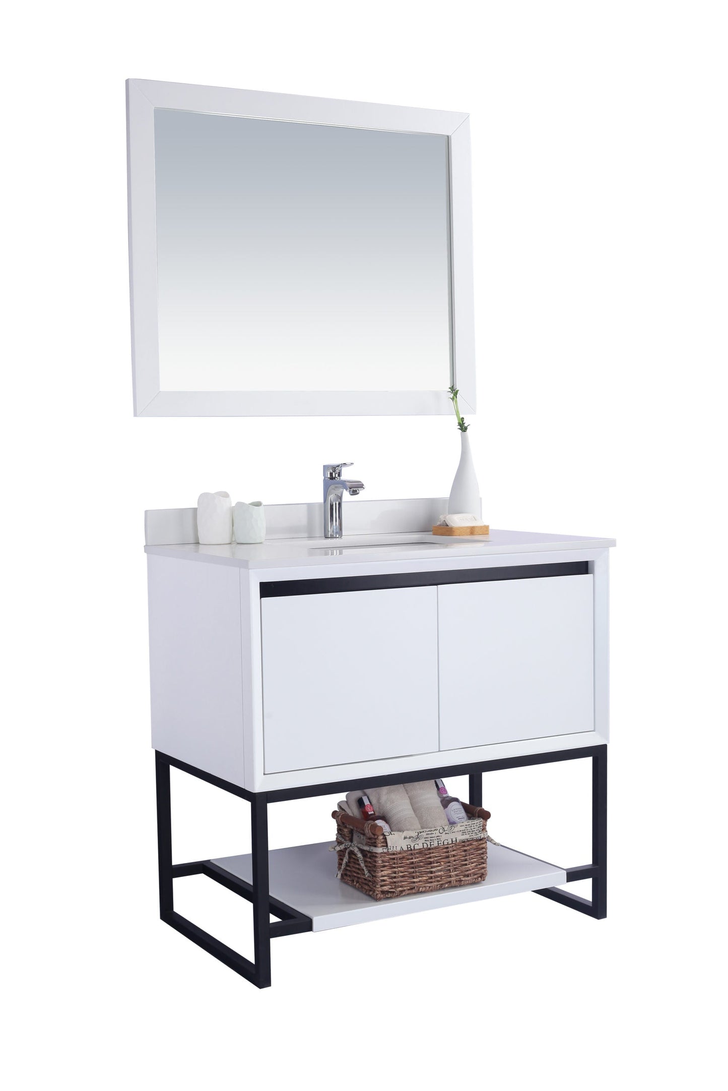 Alto 36" White Bathroom Vanity with Countertop