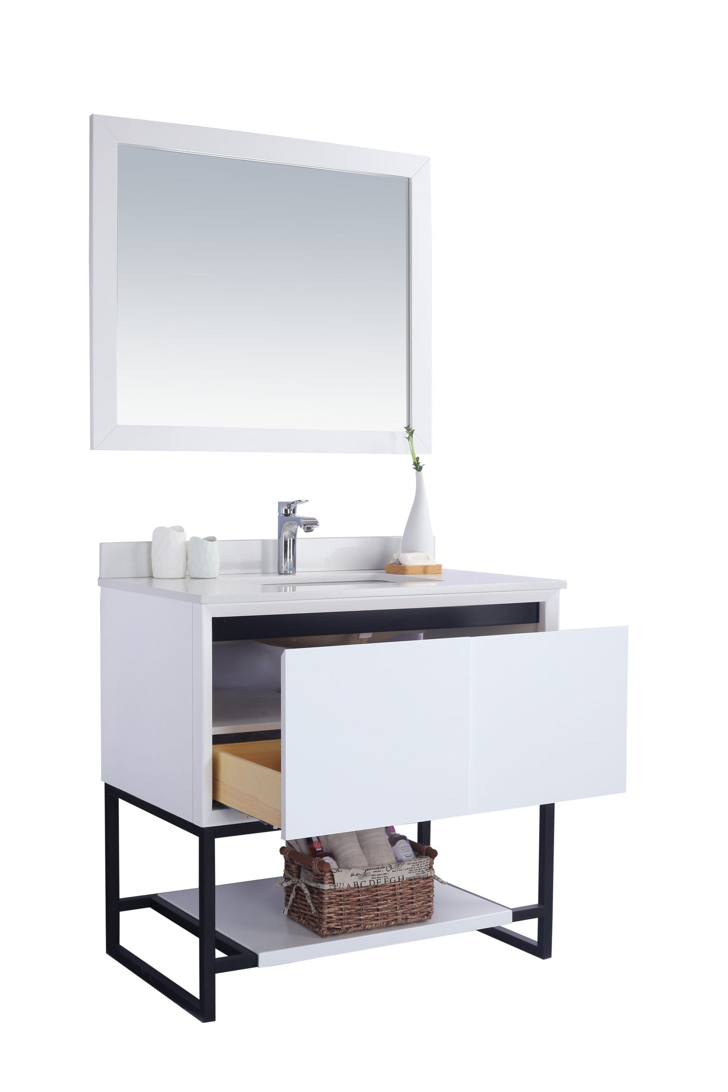 Alto 36" White Bathroom Vanity with Countertop