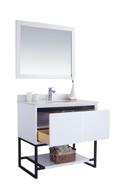 Alto 36" White Bathroom Vanity with Countertop