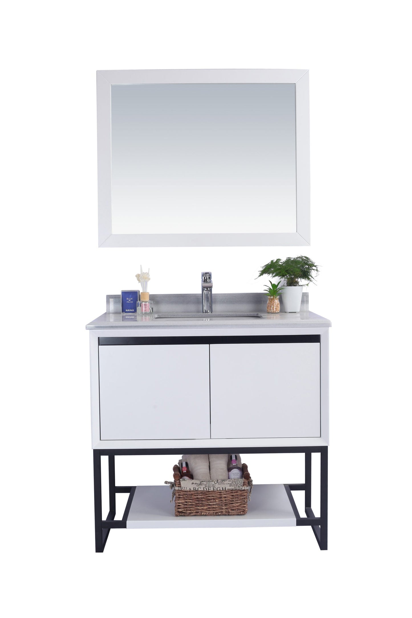 Alto 36" White Bathroom Vanity with Countertop
