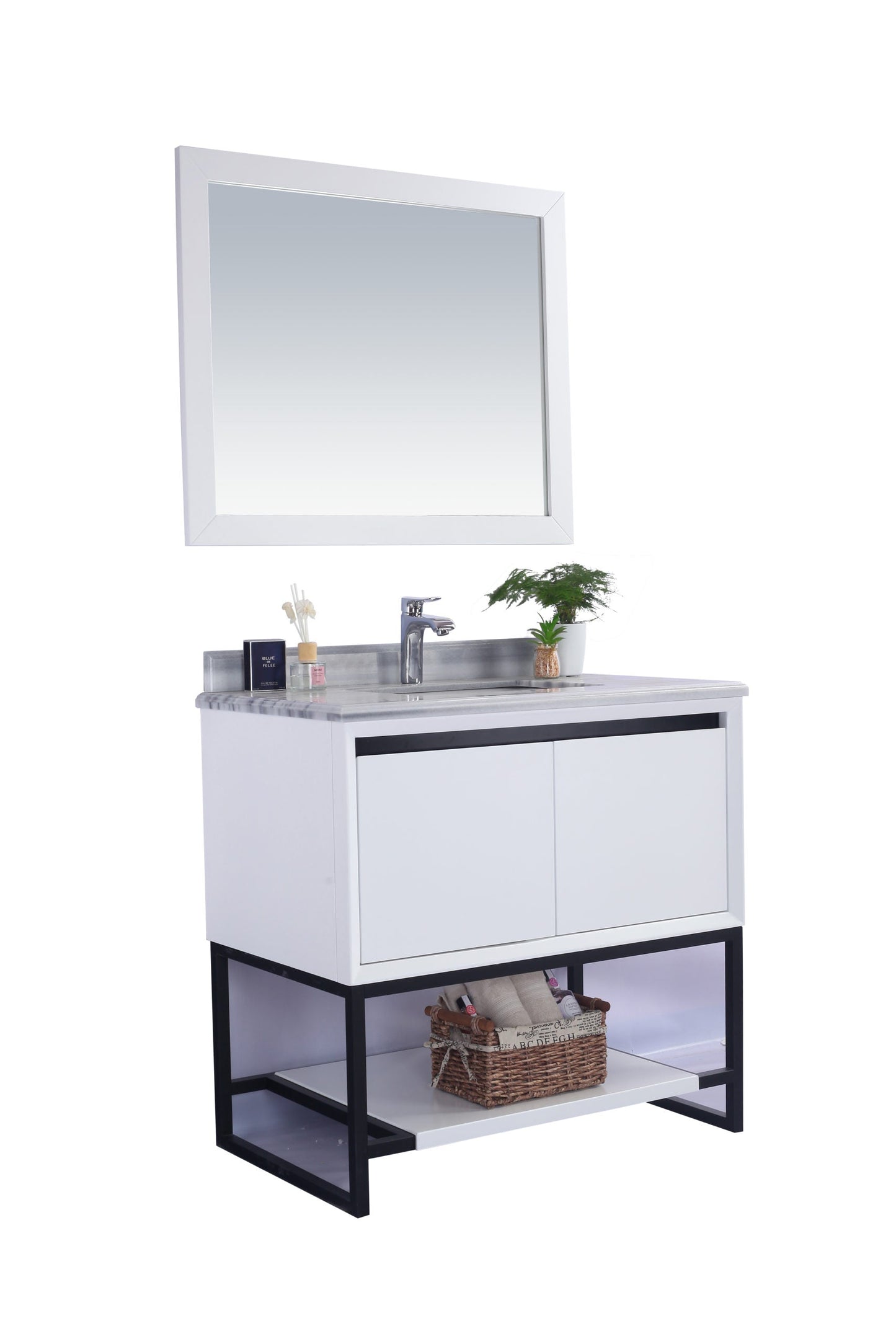 Alto 36" White Bathroom Vanity with Countertop