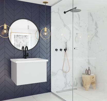Vitri 24" Bathroom Vanity with VIVA Stone Matte White Solid Surface Countertop