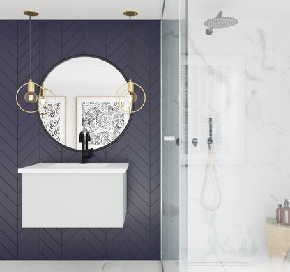 Vitri 30" Bathroom Vanity with VIVA Stone Matte White Solid Surface Countertop