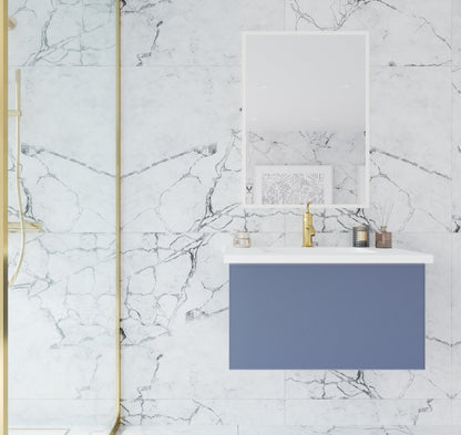 Vitri 30" Bathroom Vanity with VIVA Stone Matte White Solid Surface Countertop