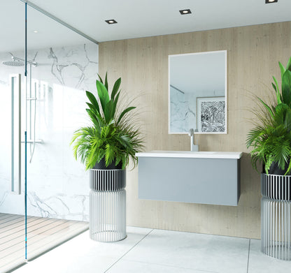 Vitri 36" Bathroom Vanity with VIVA Stone Matte White Solid Surface Countertop