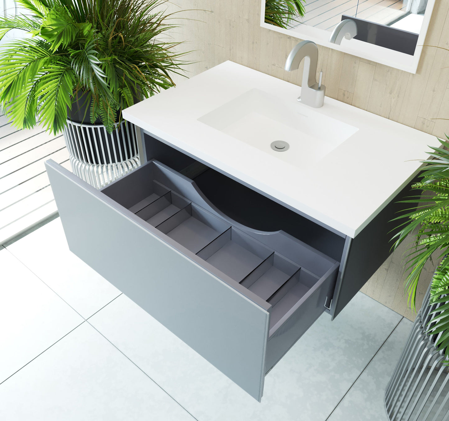 Vitri 36" Wall Hung Bathroom Vanity Cabinet