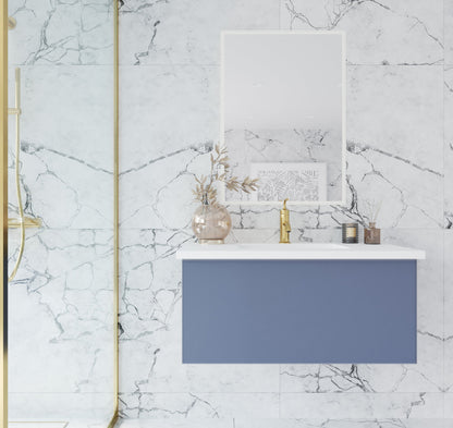 Vitri 36" Bathroom Vanity with VIVA Stone Matte White Solid Surface Countertop