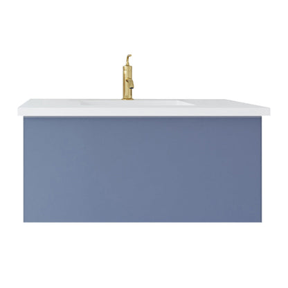 Vitri 36" Bathroom Vanity with VIVA Stone Matte White Solid Surface Countertop