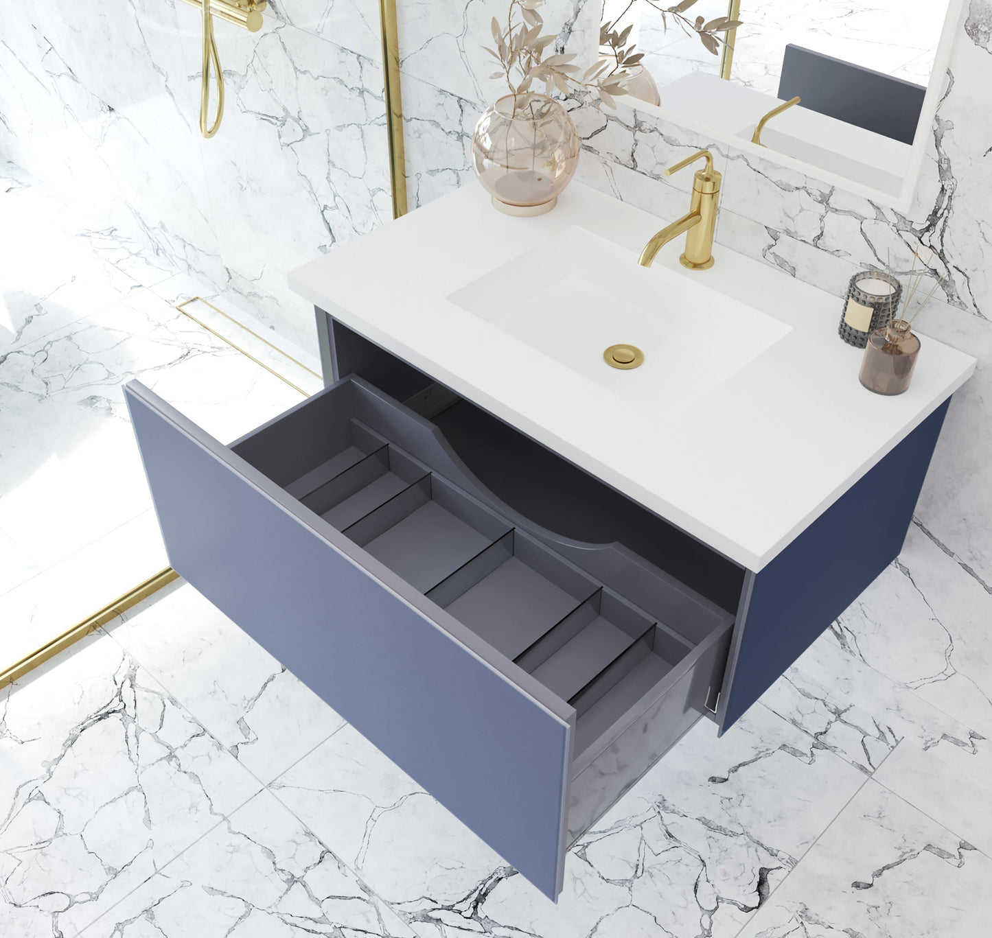 Vitri 36" Wall Hung Bathroom Vanity Cabinet