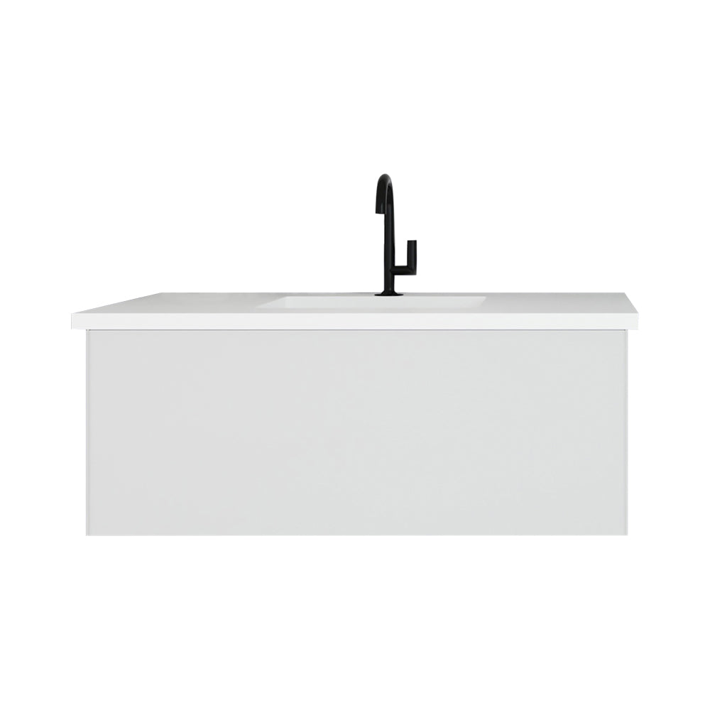 Vitri 42" Bathroom Vanity with VIVA Stone Matte White Solid Surface Countertop