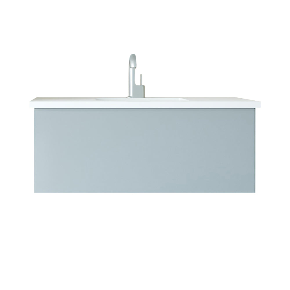 Vitri 42" Bathroom Vanity with VIVA Stone Matte White Solid Surface Countertop