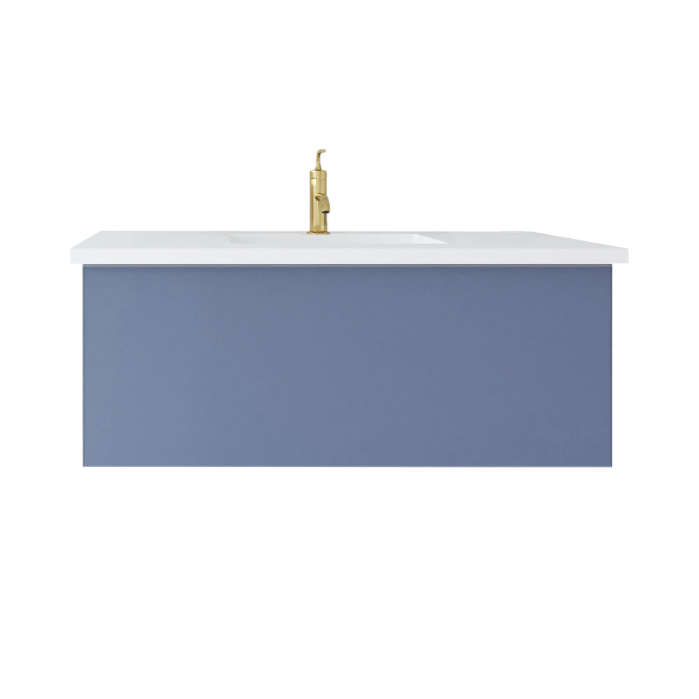 Vitri 42" Bathroom Vanity with VIVA Stone Matte White Solid Surface Countertop