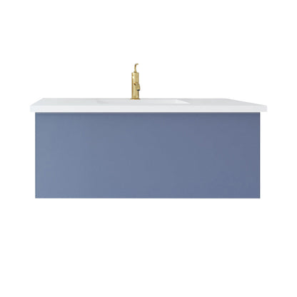Vitri 42" Bathroom Vanity with VIVA Stone Matte White Solid Surface Countertop
