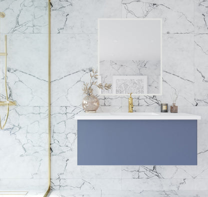 Vitri 42" Bathroom Vanity with VIVA Stone Matte White Solid Surface Countertop