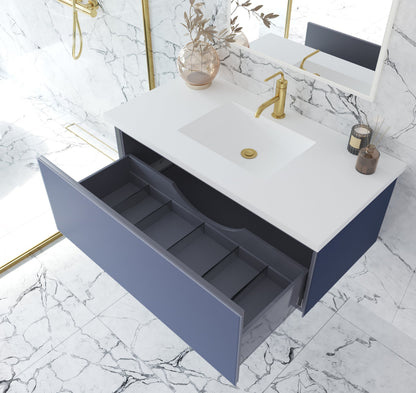 Vitri 42" Bathroom Vanity with VIVA Stone Matte White Solid Surface Countertop