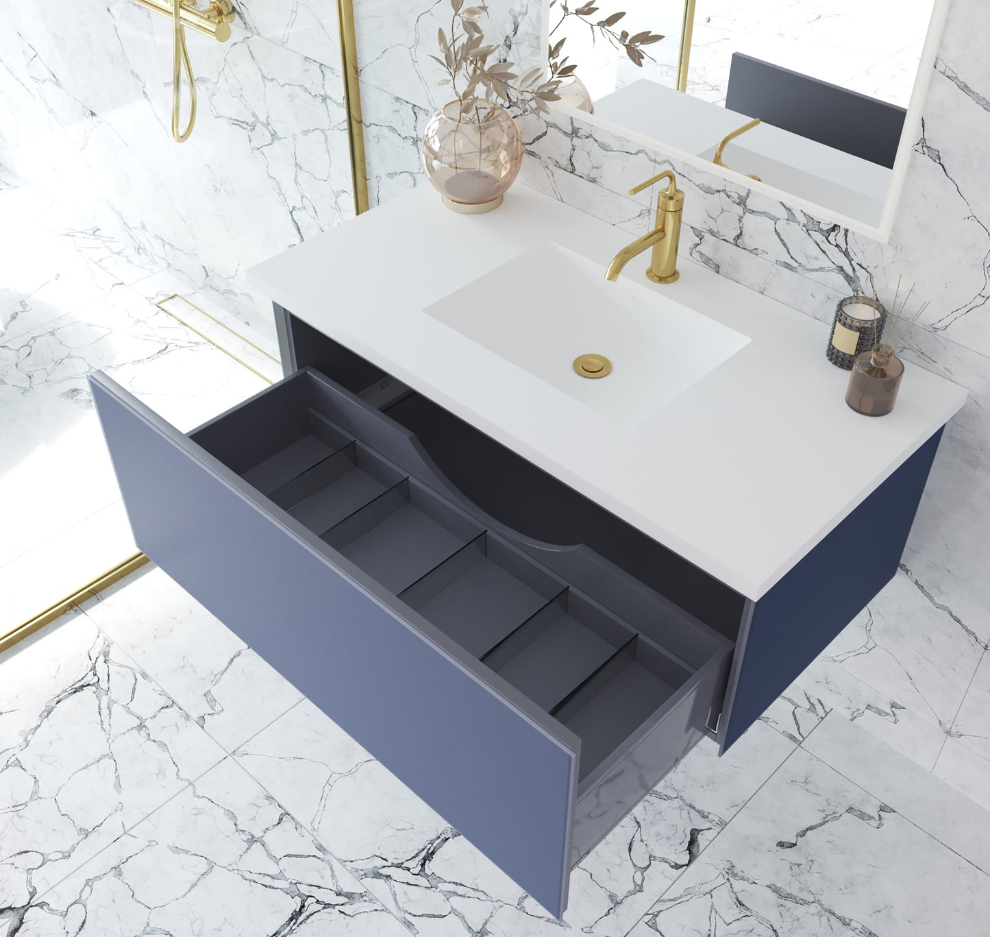 Vitri 42" Wall Hung Bathroom Vanity Cabinet