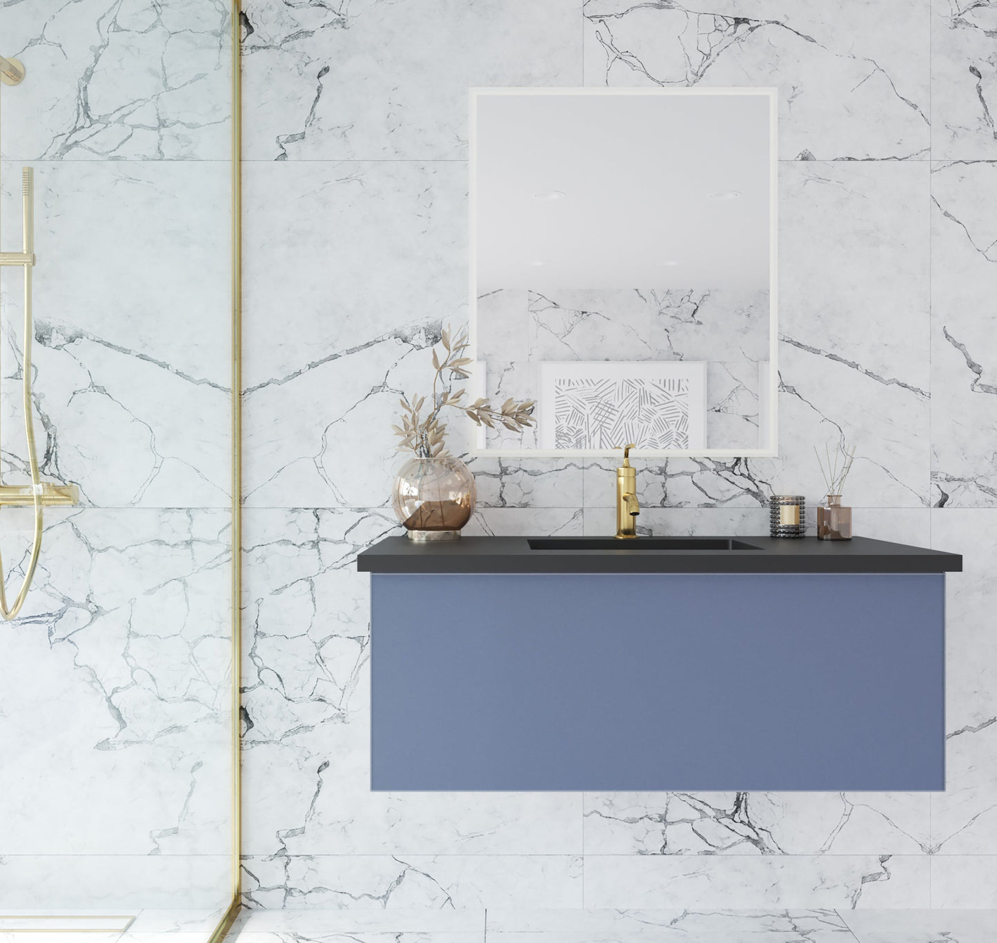 Vitri 42" Wall Hung Bathroom Vanity Cabinet