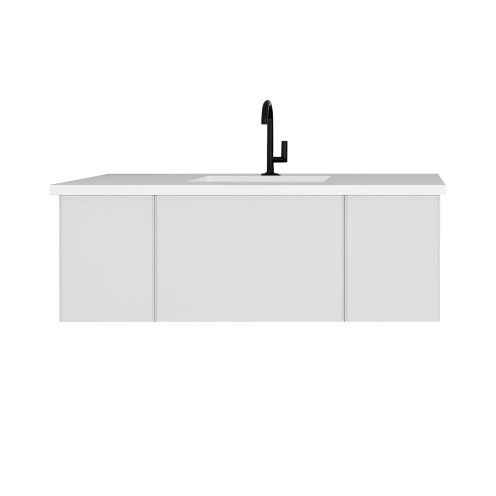 Vitri 48" Bathroom Vanity with VIVA Stone Matte White Solid Surface Countertop