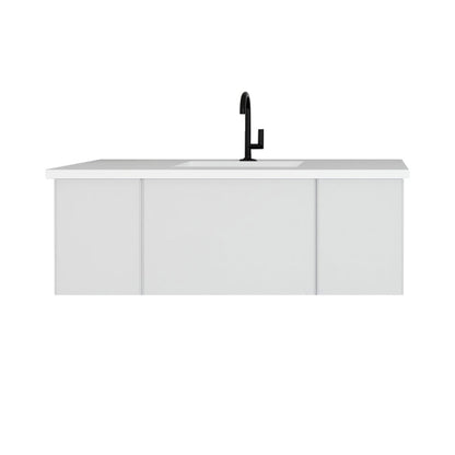 Vitri 48" Bathroom Vanity with VIVA Stone Matte White Solid Surface Countertop