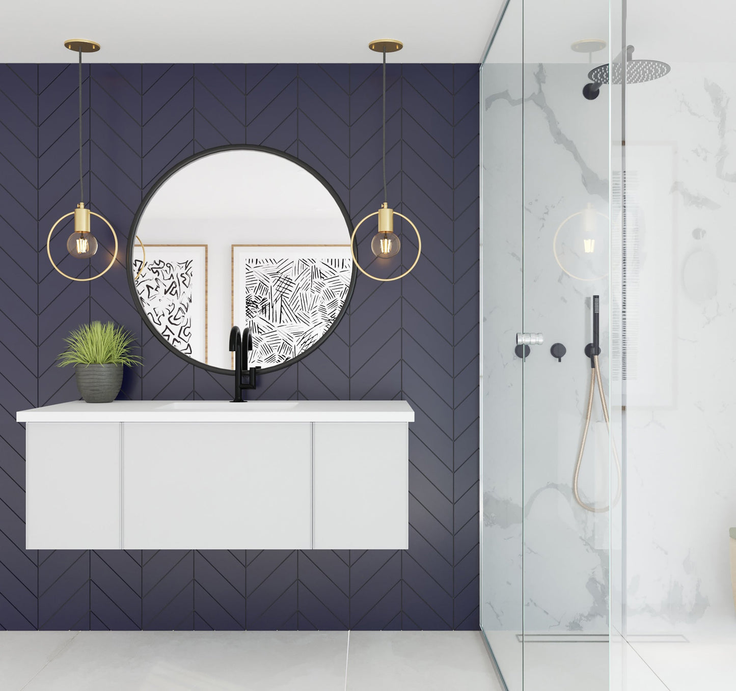 Vitri 48" Bathroom Vanity with VIVA Stone Matte White Solid Surface Countertop
