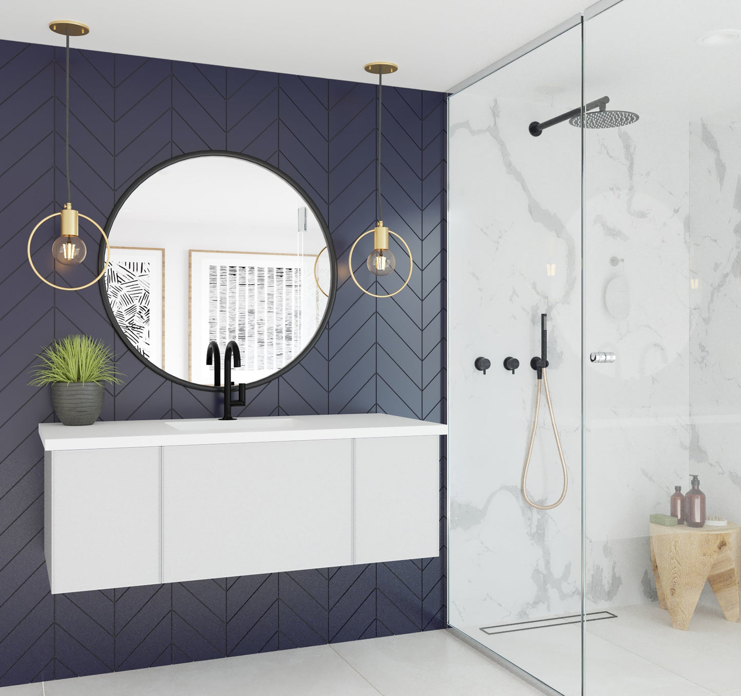 Vitri 48" Bathroom Vanity with VIVA Stone Matte White Solid Surface Countertop