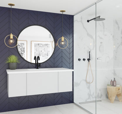 Vitri 48" Bathroom Vanity with VIVA Stone Matte White Solid Surface Countertop