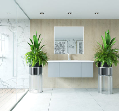 Vitri 48" Bathroom Vanity with VIVA Stone Matte White Solid Surface Countertop
