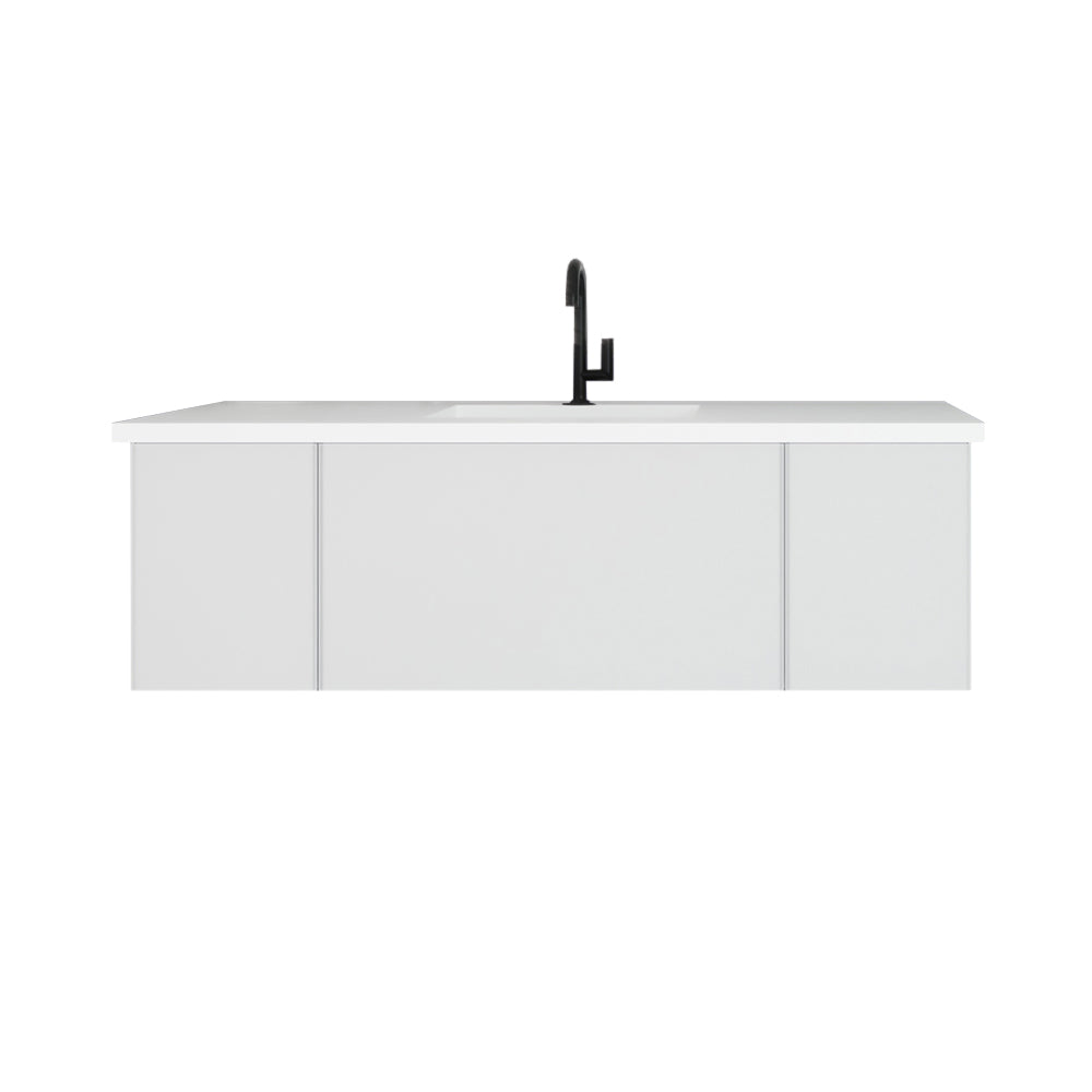 Vitri 54"Bathroom Vanity with VIVA Stone Matte White Solid Surface Countertop