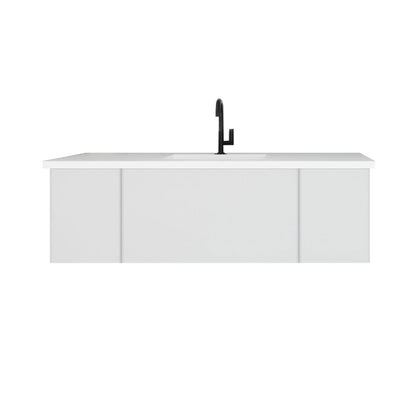 Vitri 54"Bathroom Vanity with VIVA Stone Matte White Solid Surface Countertop